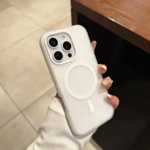 The Large Hole Jelly Two-In-One Magnetic Protective Case Is Suitable for The New Iphone 16, 15, 14, 13, 12 Pro Max, And 14, 15 Plus Series, Featuring a Shockproof Macaron Color Scheme with a Dual-Layer TPU+PC Casing