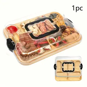 Party Platter Set (Food-Grade Platter + Lid) — American-Style Deli Platter with Clear Acrylic Lid; Ideal for Easter, Weddings, Father's Day, Mother's Day, Halloween, Ramadan, Christmas, and Graduation Season.