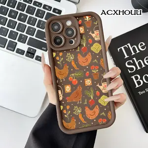 Farm Chicken Pattern Pattern Case for iPhone 17 16 E Pro Max 15 Plus 14 13 12 11 XS XR Soft TPU Bumper Drop Protection Durable Back Cover