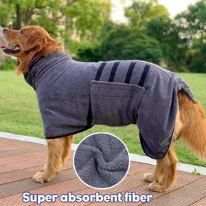Adjustable Pet Bath Robe, Quick Drying Animal Grooming Cloak with Hook & Loop Fastener, Soft & Comfortable Pet Bath Towel, Dog & Cat Grooming Supplies, Dog Accessories Blanket , Dog Stuff, Pet Products, Dog Grooming Kit