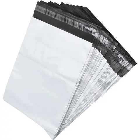 Plastic Shipping Envelopes (14.5x19 Inches), 60-Pack White Poly Mailers - Self-Sealing Postal Mailing Bags, Waterproof Envelope Transport Bag, Durable Office Hardware Sealing Supplies (10/20/30-Pack Options)
