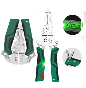 16 in 1 Professional Multi-Function Wire Stripping Pliers with Digital Voltage Readout | All-in-One Electrical Repair Tool for Electricians & Maintenance Technicians
