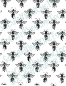 Big Bee Pattern Waterslide Paper - Full Sheet 8.5x11.5" Background