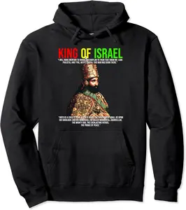 King Of Israel Lion of Judah Haile Selassie I Jah Ras Tafari Pullover Hoodie - Nicolelebro Shop 86B0D246BF7H