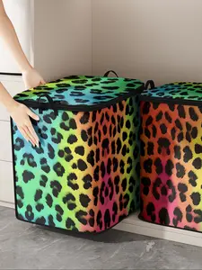 Cheetah Print Thick Quilt Blanket Storage Bag, Cute and Practical Kids Bedding Organizer, Durable Material, Easy Carry Handle, Home Use