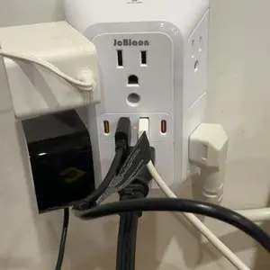 USB Wall Charger, Surge Protector, 6-Outlet Extender with 4 USB Charging Ports, 3-Sided Power Strip Wall Adapter for Home, Travel and Office, Power Socket Extender, USB Multi-Plug