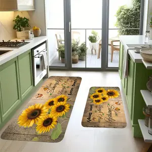 Sunflower inspirational quotes, printed long corridor carpet, kitchen carpet, entrance living room or bedroom decoration, printed carpet decoration, soft floor mat, floor mat suitable for indoor living room and bedroom home decoration