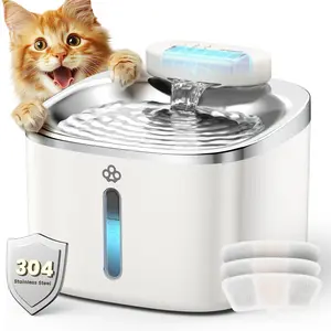 oneisall Wireless & Stainless Steel Cat Water Fountain, 3.5L/118oz Automatic Cat Water Fountain,304 Stainless Steel,Cordless & Rechargeable with Motion Sensor and Low Noise