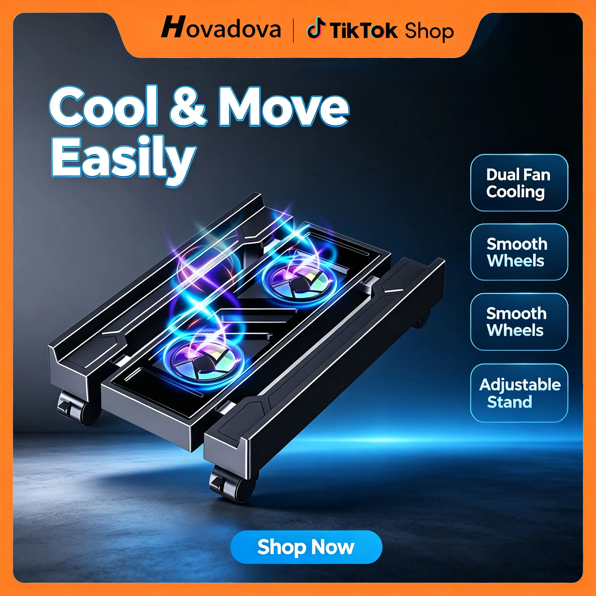 Computer Tower Stand, Mobile CPU Holder, Fits Most PC | Adjustable Wide PC Stand for Floor and Carpet, Improve Airflow, PC Riser with 4 Locking Wheels, 110 lbs Support
