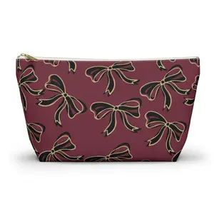 Trendy Bow Makeup Bag - Graduation Gift, Bed Party Gift, Acceptance Gift, College Gift, Garnet & Gold, FSU Seminoles, College makeup Bag, College Gift, College Acceptance, College Bed PartyBow Aesthetic