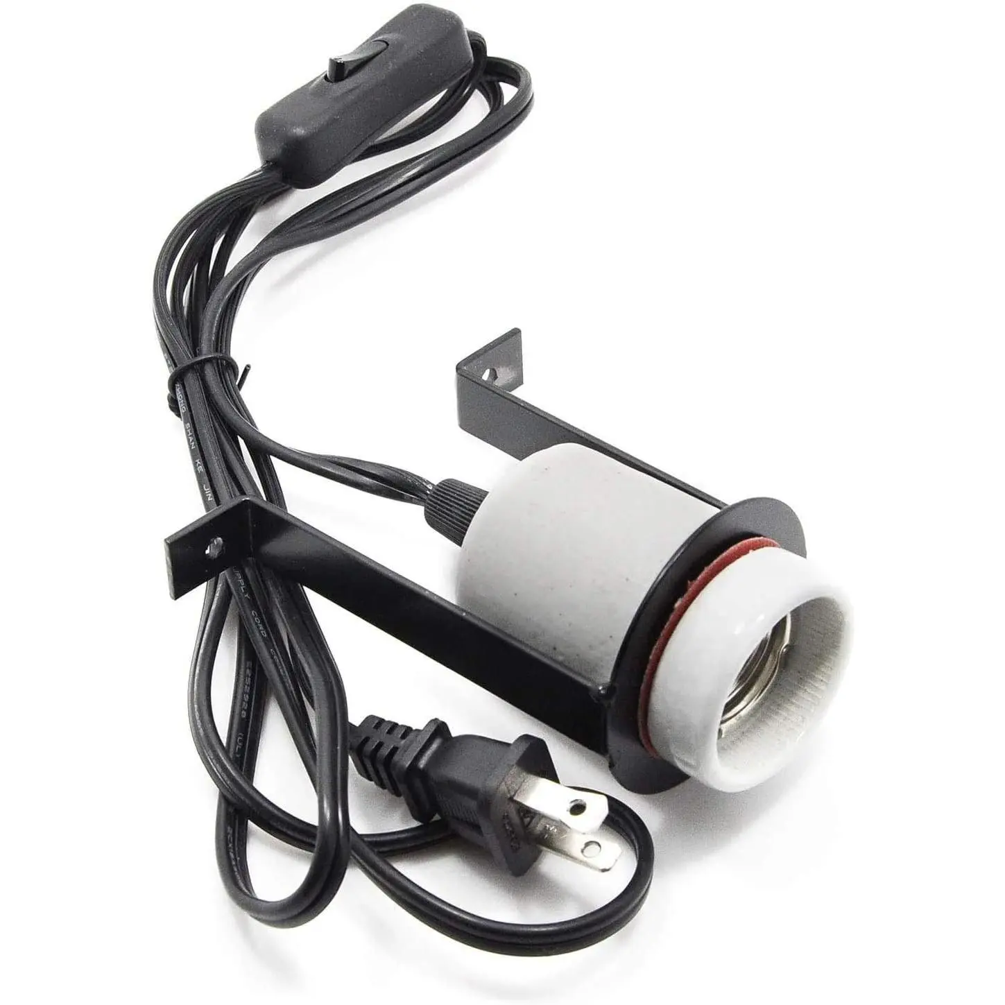 Reptile Ceramic Heat Lamp Holder Pet Heater Bracket for Heat Lamp Bulb 300W(Bulb Not Included)