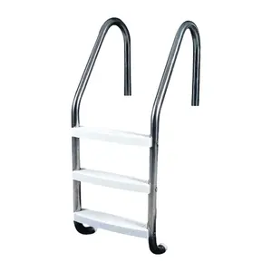 52" Silver and White Three Step In-Ground Swimming Pool Deck L