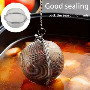 Stainless Steel Spice Ball Set (with Chain and Cover)| Rust-resistant cooking condiment filter| For stews, herbal stews and spice filters| Practical tea filter, Tea Infuser, also a thoughtful holiday gift