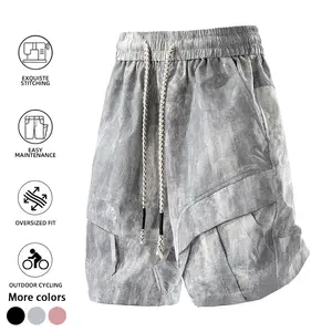 Men’s tie-dye cool-bad vibe casual shorts, stylish elastic drawstring waist, loose cargo shorts, breathable street-style outdoor shorts—super versatile for everyday wear, workouts, and summer outfits.