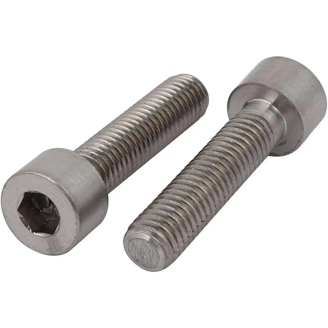 2 Pcs High-Ductility Industrial Pure Titanium Bolts, M8x35mm Fully Thread Hex Socket Drive Cap Head Screws with Comprehensive Mechanical Properties, Anodized Corrosion-Resistant Hardware Fasteners