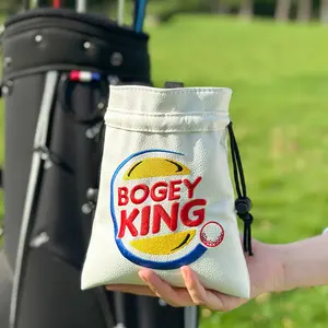 Bogey King Golf Valuables Pouch, Golf Tee Pouch with Drawstring Closure, Portable Ball Pouch, Golf Accessories for Men, Dad, Boyfriend, Husband