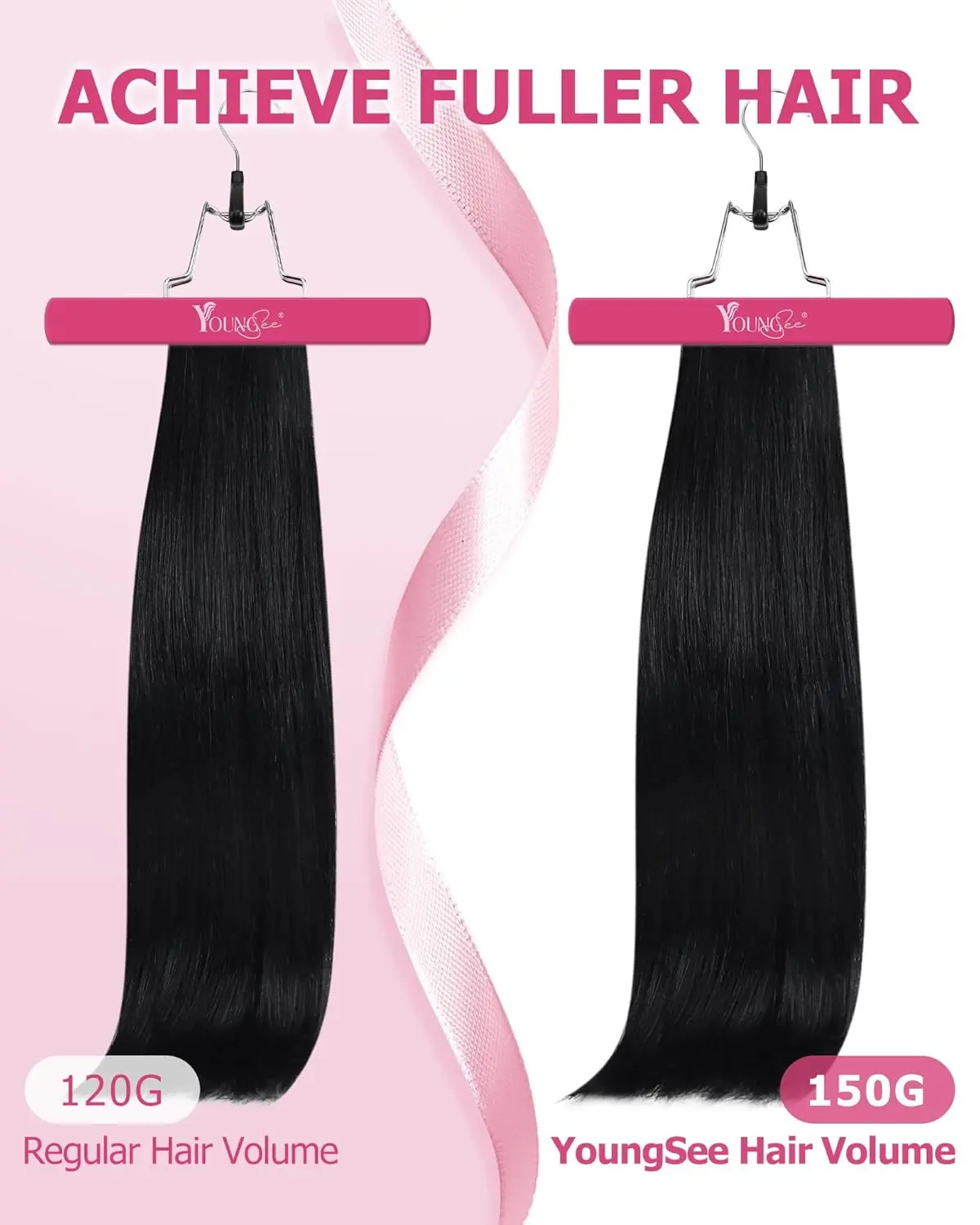 Silky Remy Human Hair Clip-In Extensions, 20 Inch, 120g, 7 Pieces Amazon.com : 20 main image 2