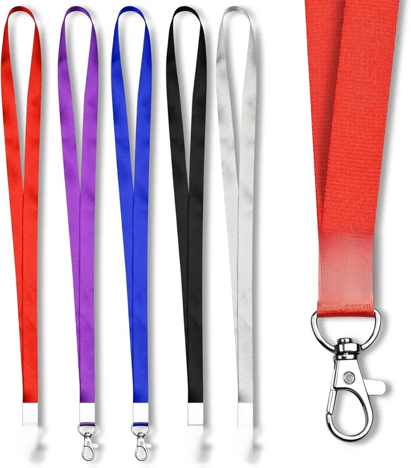 5 PCS Badge Lanyards with Clip for Keys & ID Badges, Premium Lanyard Strap for Teacher, Kids, Men, Women, Badge Lanyard for Cruise, Keys, Wallet, Phone, USB, Keychain
