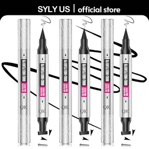 【BUY 1 GET 2 FREE】3pcs 2 in1 Double-Ended Stamp Eyeliner Waterproof,Sweatproof & Smudge-Proof, Long-Lasting BlackTint Wingliner, ProfessionalMakeup Tool for Women, Cosmetic