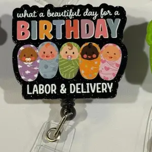 Interchangeable Labor & Delivery Themed Badge Reel