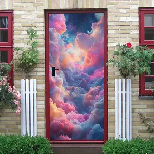 2 Dreamy Cosmos Nebula Wall Stickers Removable Self Adhesive PVC Decorative Decals for Kids Room Bedroom Living Room Ceiling Starry Sky Clouds Background Home Decor Art MuralDreamy Cosmos Nebula Wall