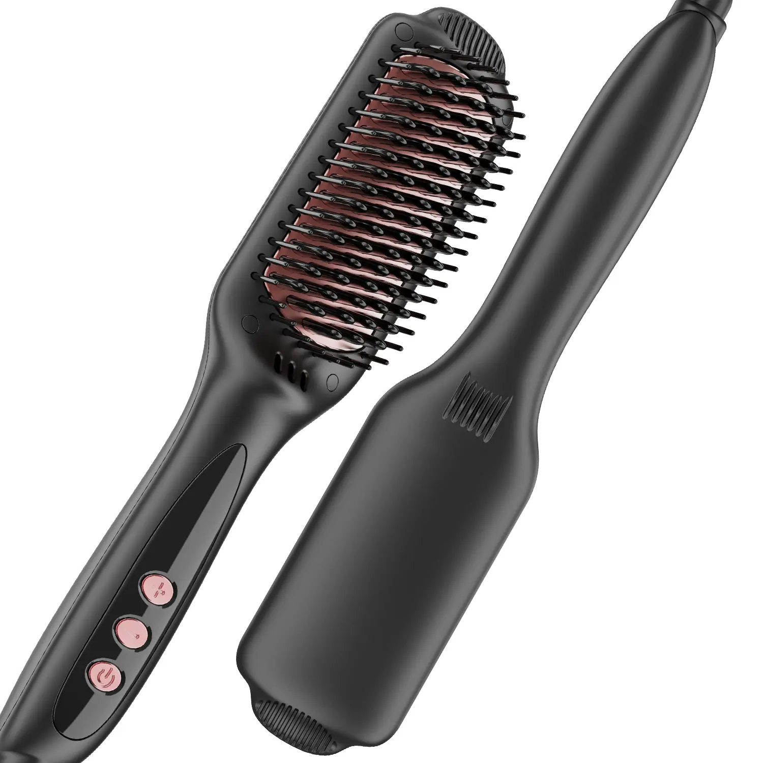 Ionic Hair Straightener Brush for Women, Dense Bristles Straightening Brush  for Thick Curly Hair, 12 Temperature Settings, Dual Voltage, Salon-Quality  at Home - TikTok Shop