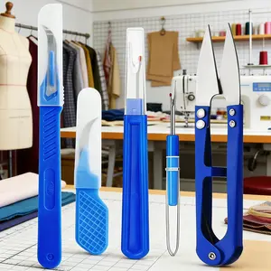 5 Piece Blue Sewing Tear Kit, Includes Thread Cutter, Seam Ripper, and Scissors for Removing Seams, Essential Sewing Tools Set