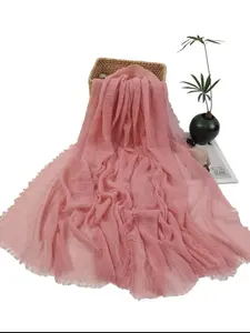 Crinkle Cotton Scarf | Pink Orange - Soft and Versatile Design for Everyday Wear