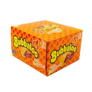 Bubbaloo Pina Chamoy Chewing Bubble Gum with Liquid Filled Center, Box of 47 Pieces, Mexican Candy, Dulces Mexicanos Sweet Snack