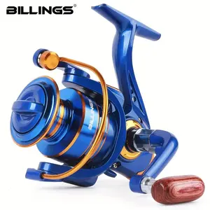 Billings Bf 1000-7000 Series Spinning Reel 5.2:1 Gear Ratio 26lb Max Drag Aluminum Line Cup, Wooden Handle for Freshwater & Saltwater Fishing, Fishing Accessories, Fishing Supplies, Fishing Tackle, Fishing Gear Set