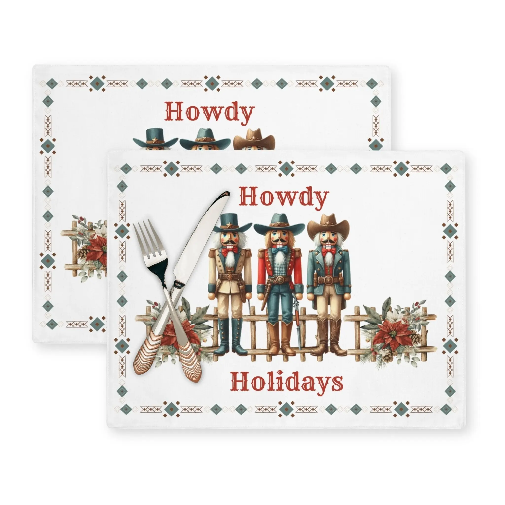 Cowboy Nutcracker Placemat, 2pc