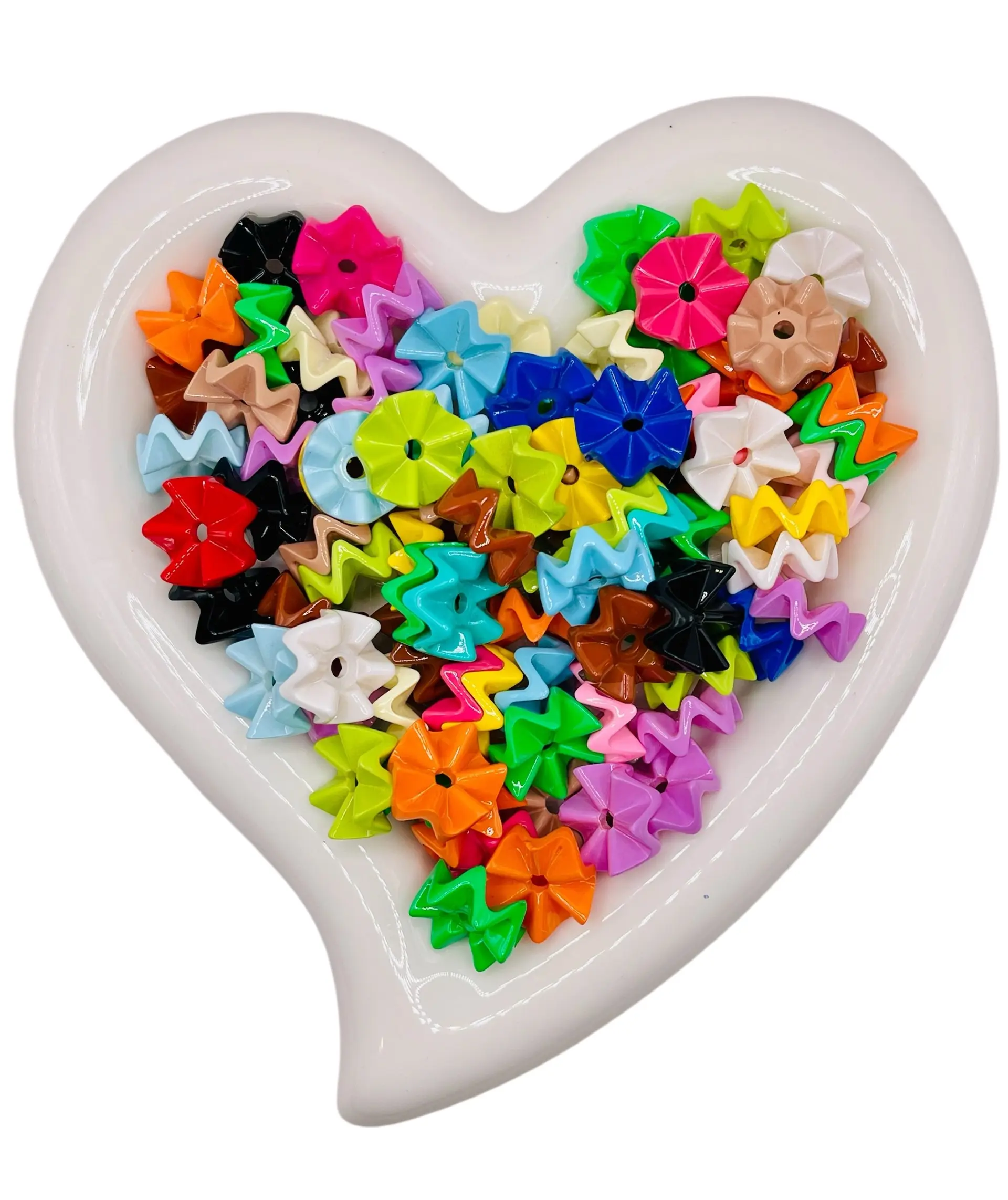 Charmed Glitter & Bead Spacer Collection Assorted Styles for Jewelry & Crafting Projects with Hearts Glitter Accents Flowers & Faceted Designs 8mm-15mm Resin Acrylic Beads