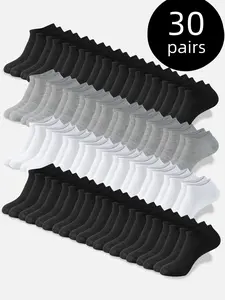 Women's Boat Socks, Womenswear Invisible Breathable Non-Slip Casual Comfort Fit, Suitable for Active Lifestyle, All Seasons Wear, 30 Pairs