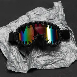 Rainbow Reflective Drip Design Goggles Punk Hip Hop Style Ski Snowboard Festival Protective Glasses with High Definition Lenses and Adjustable Strap mercurial shin s nfl hand warmer jersey lamine yamal wrist tape stephen curry mouthguard s bite owala  gol