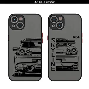Matte luxury  Funda Clear Cover JDM Dream Car Phone Case For iPhone 17 16 15 14 13 12 Pro Max Plus Anti Fall Birthday And Holiday Gifts Case Cover