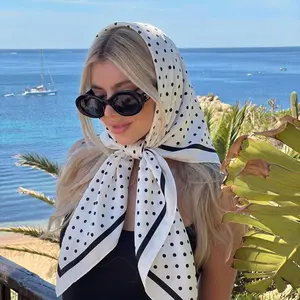 90x90cm Large Square Satin Head Scarf for Women Hair Silk Feeling Bandana Hair Wrap for Sleeping Satin Bonnet Alternative Luxury Neck Scarf for Braids and Curly Hair Protection Fashion Shawl for Travel Handbag Decoration Lightweight Soft Headpiece