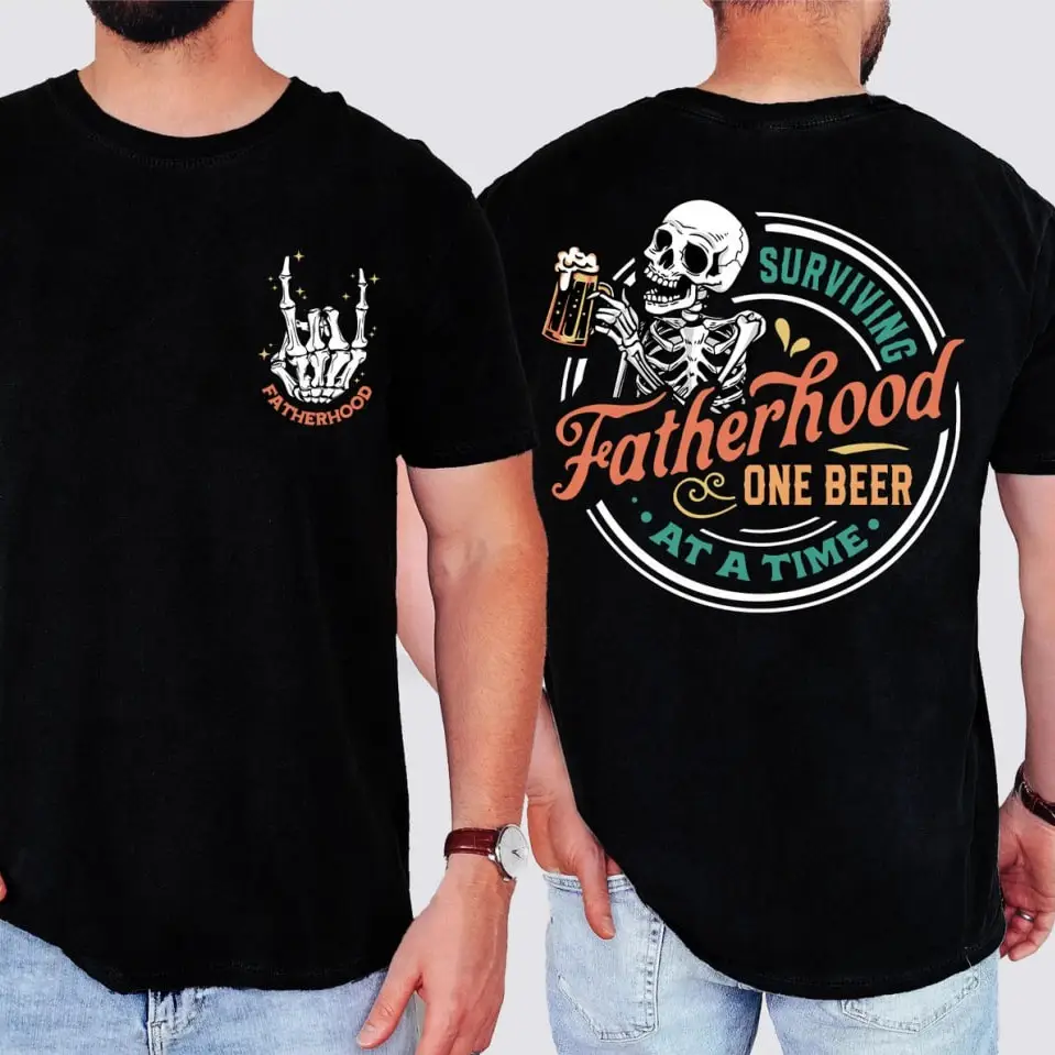 "Surviving Fatherhood One Beer At A Time" Shirt – A Funny Father's Day Or Father's Dad Gifts Idea, Father's Dad Shirt, Fatherhood Shirt