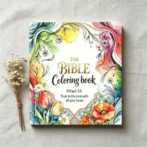 The Bible Coloring Book with Proverbs 3:5 Verse: Trust in the Lord with All Your Heart – Vibrant Watercolor Floral Christian Coloring Pages, Inspirational Scripture Art for Adults & Teens, Perfect for Faith-Based Relaxation, Meditation & Creative Worship