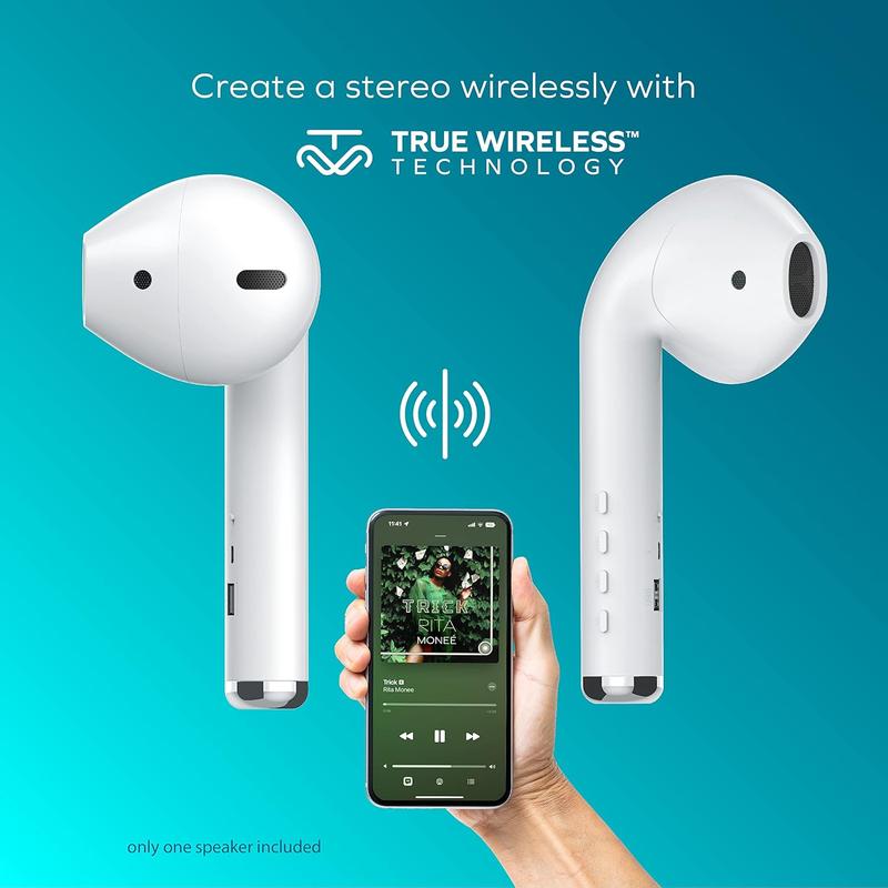 Super Earphone Music Speaker True Wireless Bluetooth Speaker, 3W HQ Audio | Built-in FM Radio, Aux Port, USB & TF Card Slot, Built-in Microphone for Answering Calls | Rechargeable Battery