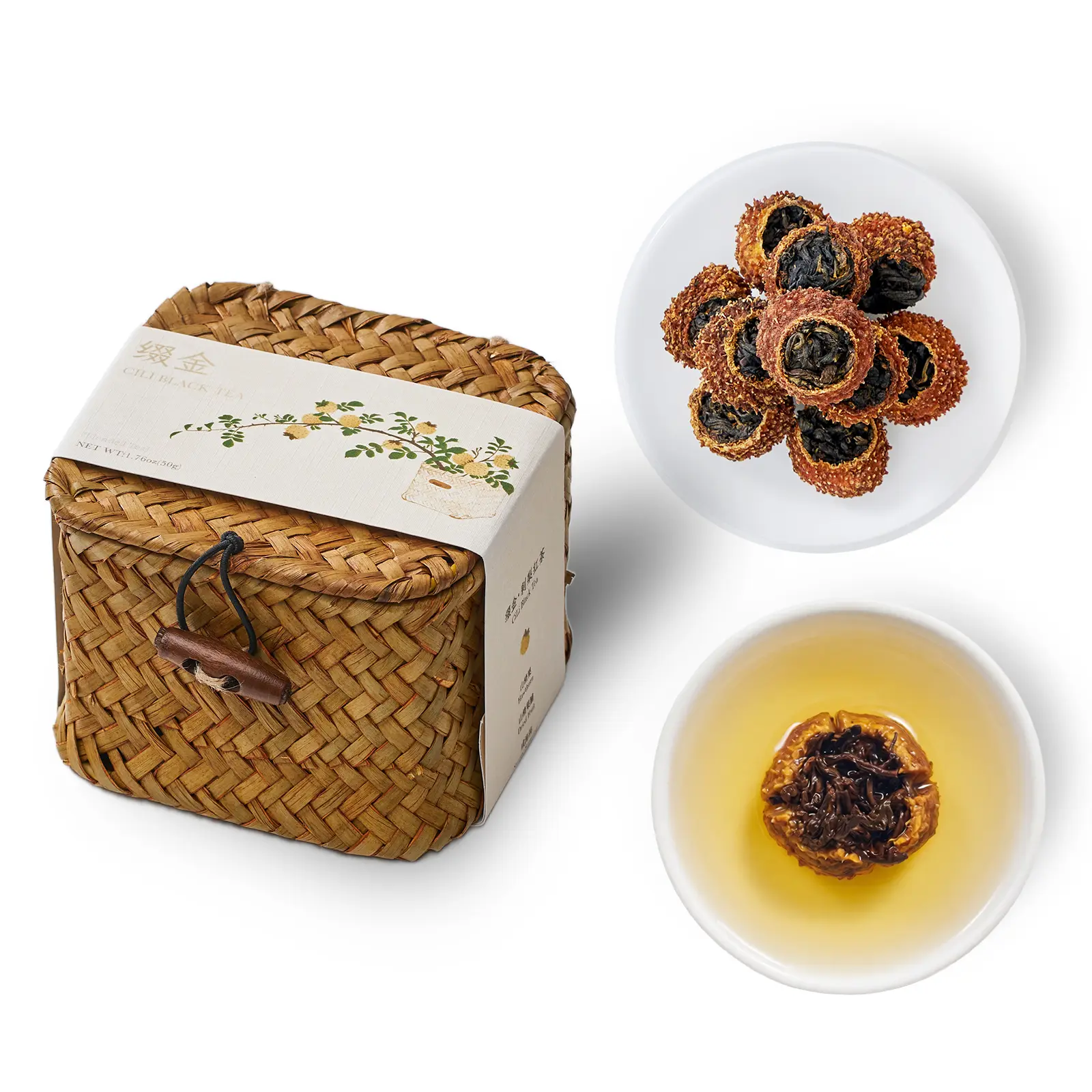 Rosa Roxburghii Black Tea, Refreshing Sweet-Tart Flavor Like Warm Lemon & Hibiscus, Up to 60 Cups, Light Caffeine Fruit Tea for Low Sugar Drinkers & After-Meal Refresh, 22 Bags 90g