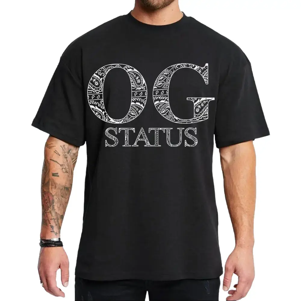 OG Status Chicano Clothing Graphic Tee Cotton Cholo Lowrider Streetwear Hoodie Sweatshirt for Men and Women