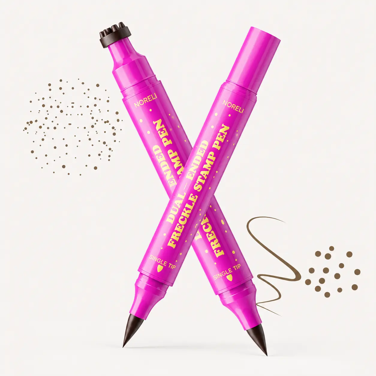 Waterproof Freckles Pen: Faux Freckle Stamp and Fine Tip Eyeliner for Realistic, Long-Lasting Freckles