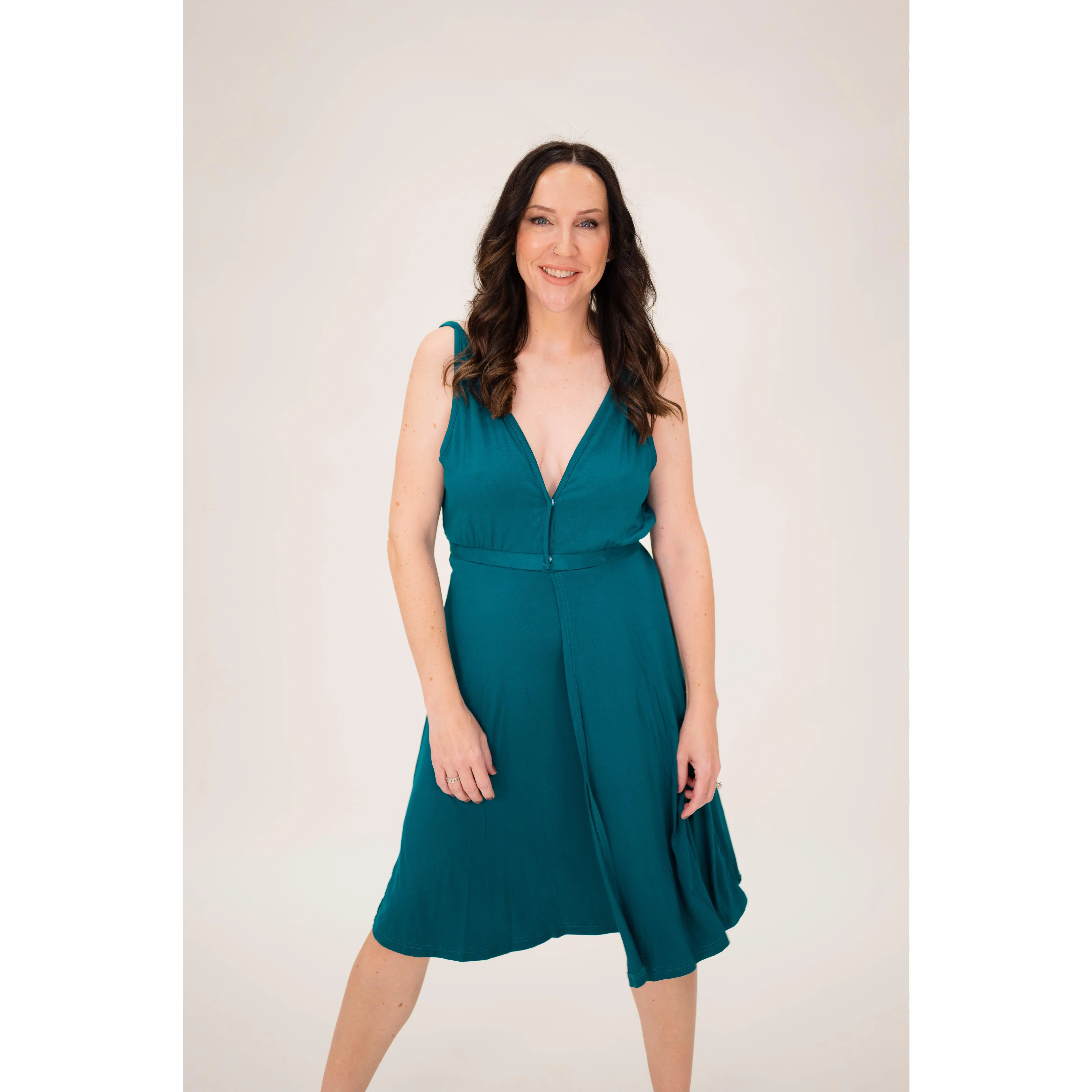 Juliet Labor & Postpartum Gown in Deep Teal-Limited Time