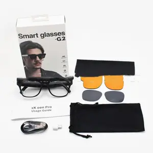 Unisex Adults' Smart Glasses, AI Wearable Gadget with Real-Time Translation, 500W Pixel Camera, Bluetooth Connectivity