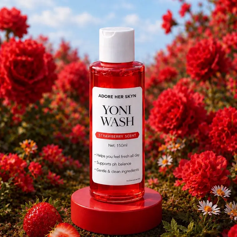 Strawberry body wash for gentle daily cleansing