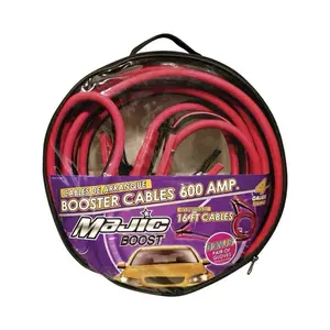 Magic Boost Auto Booster Cables 600amp 16ft Cables with Bonus Pair of Gloves for Enhanced Performance