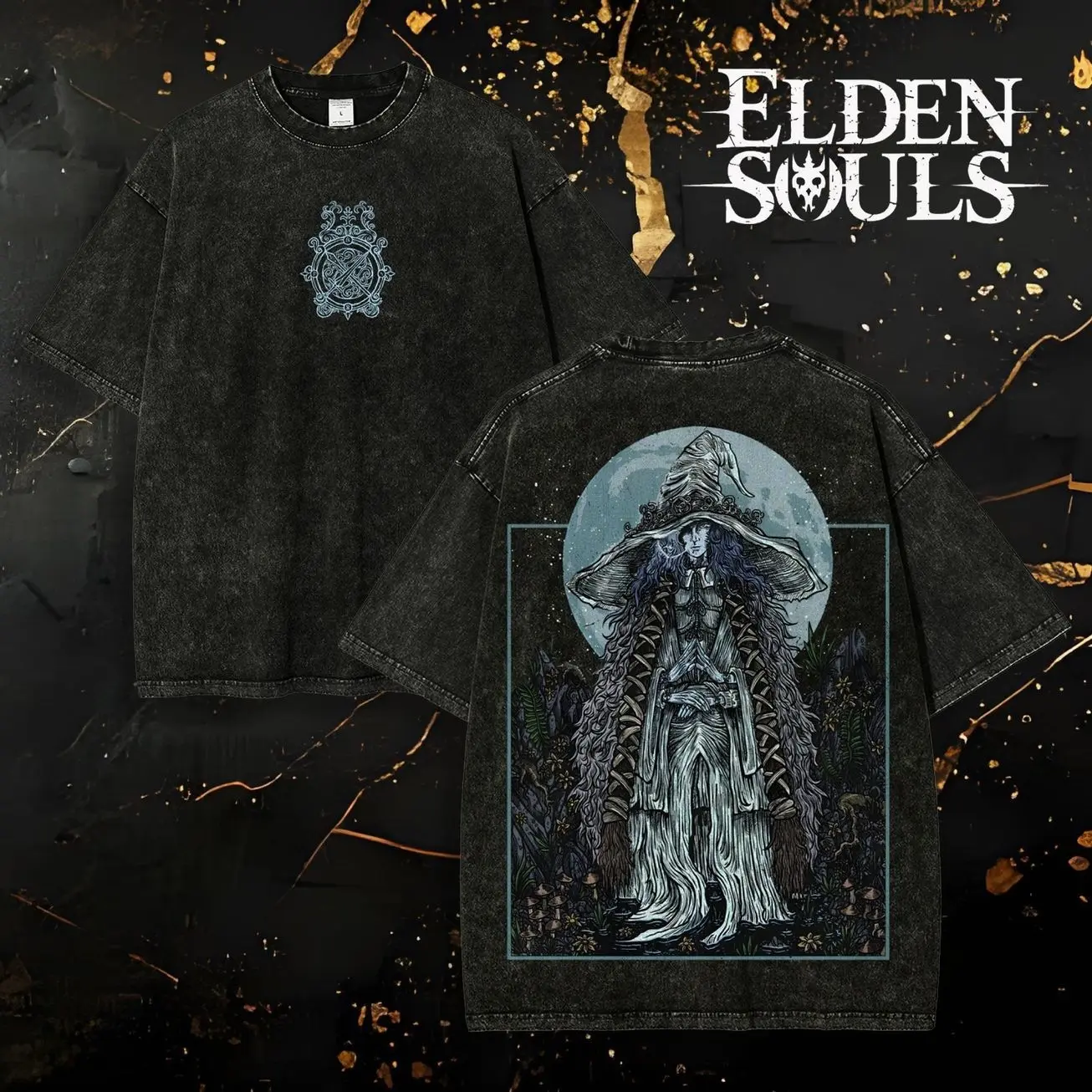 [Elden Souls] Ranni the Witch - Elden Ring Retro Limited Vintage Washed Tee, Halloween Gift, Perfect Gift for Soulsborne Fan and Lovers, Clothing Cotton, Boy Merch, Gaming Apparel 26Z