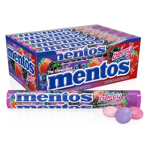 Mentos Candy, Chewy Candy Mint Roll, Berry Flavored, Amazon Exclusive, Party, Office, Concessions, 14 Pieces (Bulk Pack of 15 Rolls)