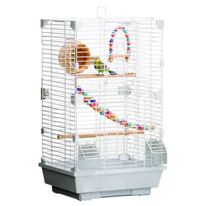 Basic Bird Cage 24.8inch Parrot Cage 24.8 x 14.6 x 11 with Ladder Horizontal Bar 2 Feeders Bird Nest for Small Birds Painted Metal PP Plastic Wood Roosting Perch