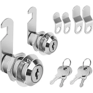 Keyed Alike Cam Locks, 3/4 Inch Cabinet Locks with Keys, Zinc Alloy Replacement Lock Set for Secure File Drawers RV Storage, 2 Pcs